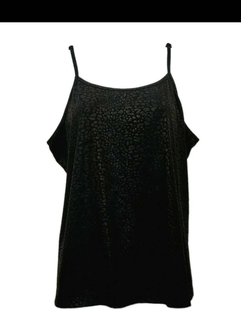 Fashion Bug Y2K Black And Navy Embossed Leopard-Print Cami Top 1X